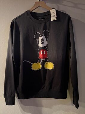 NWT Disney Women's Charcoal Crewneck with Mickey Graphic